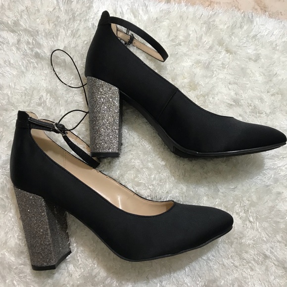 dark silver glitter heels